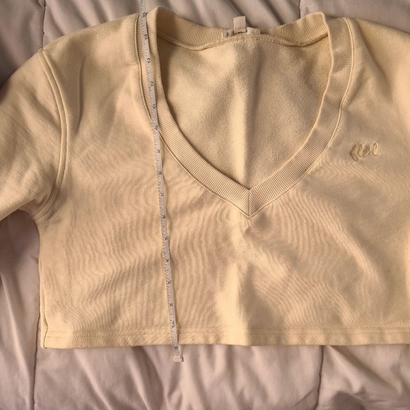 For Love & Lemons Ivory Cropped Sweatshirt - Picture 8 of 8